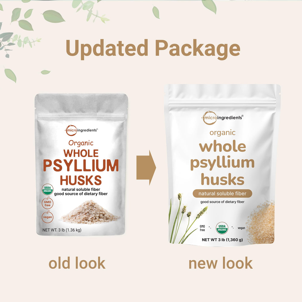 Micro Ingredients psyllium husks scoop with powder for easy daily fiber