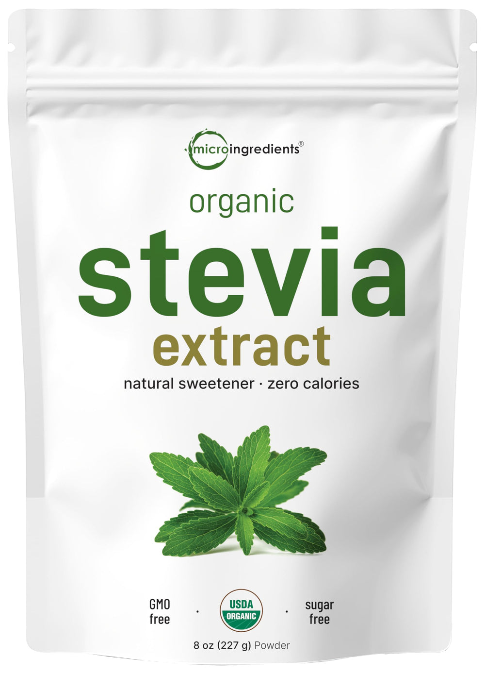 Micro Ingredients stevia powder 8oz bottle for sugar-free baking and drinks