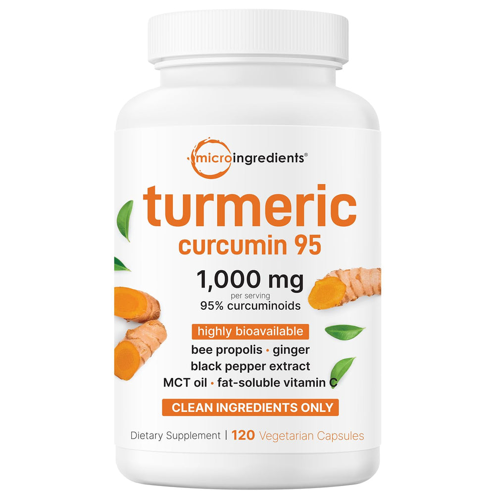 Micro Ingredients Pure Turmeric Curcumin 1000mg bottle with high-potency turmeric.