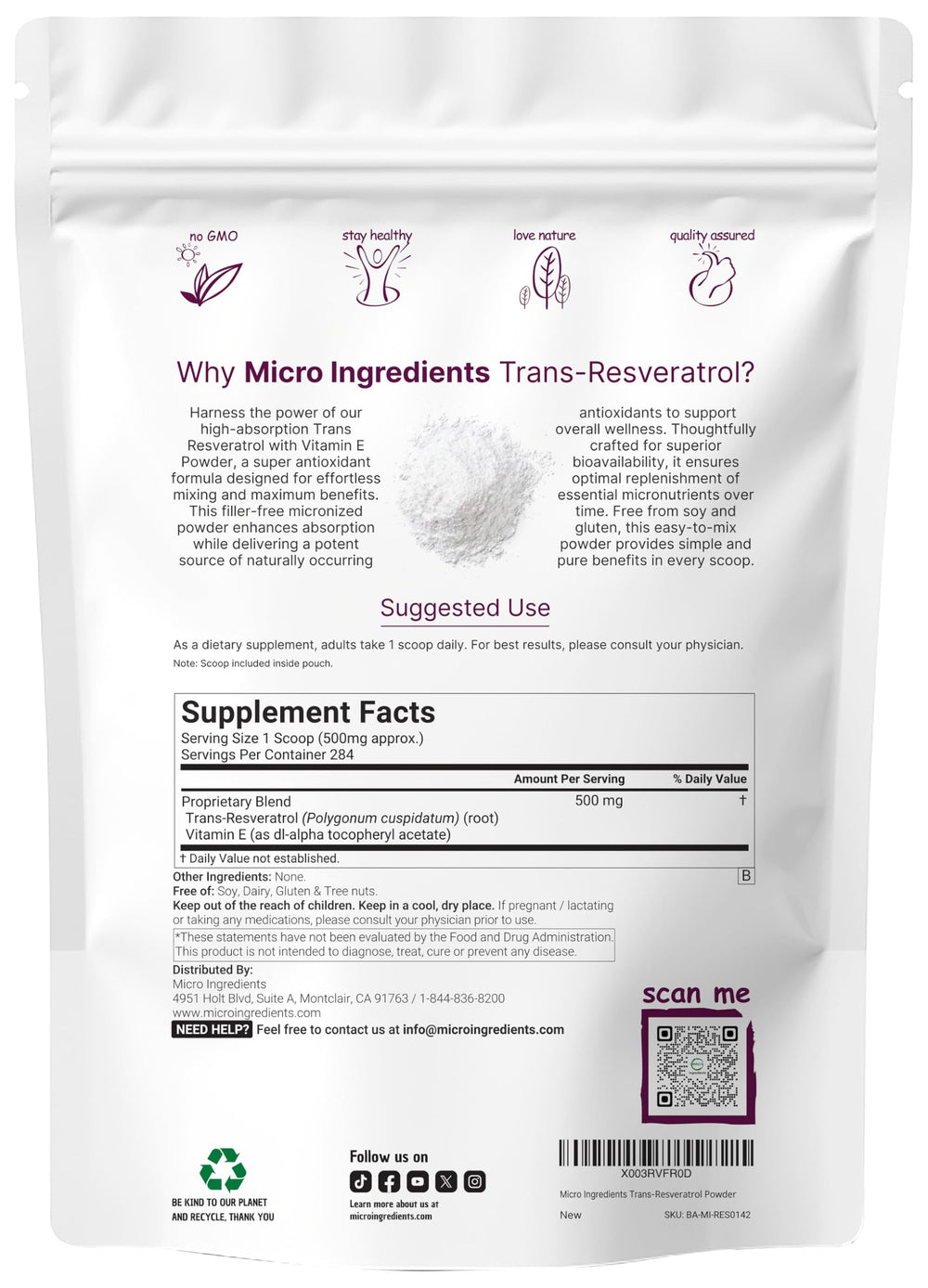Micro Ingredients Resveratrol Vitamin E 2-in-1 blend bottle highlights immune-support potential
