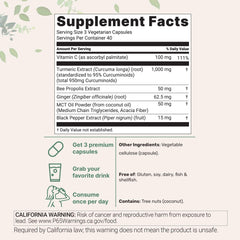 Micro Ingredients Turmeric Curcumin veggie capsules close-up may support antioxidant protection.