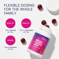 Microbiome Labs MegaSporeBiotic Gummies: kids serving one for family-friendly probiotic use.