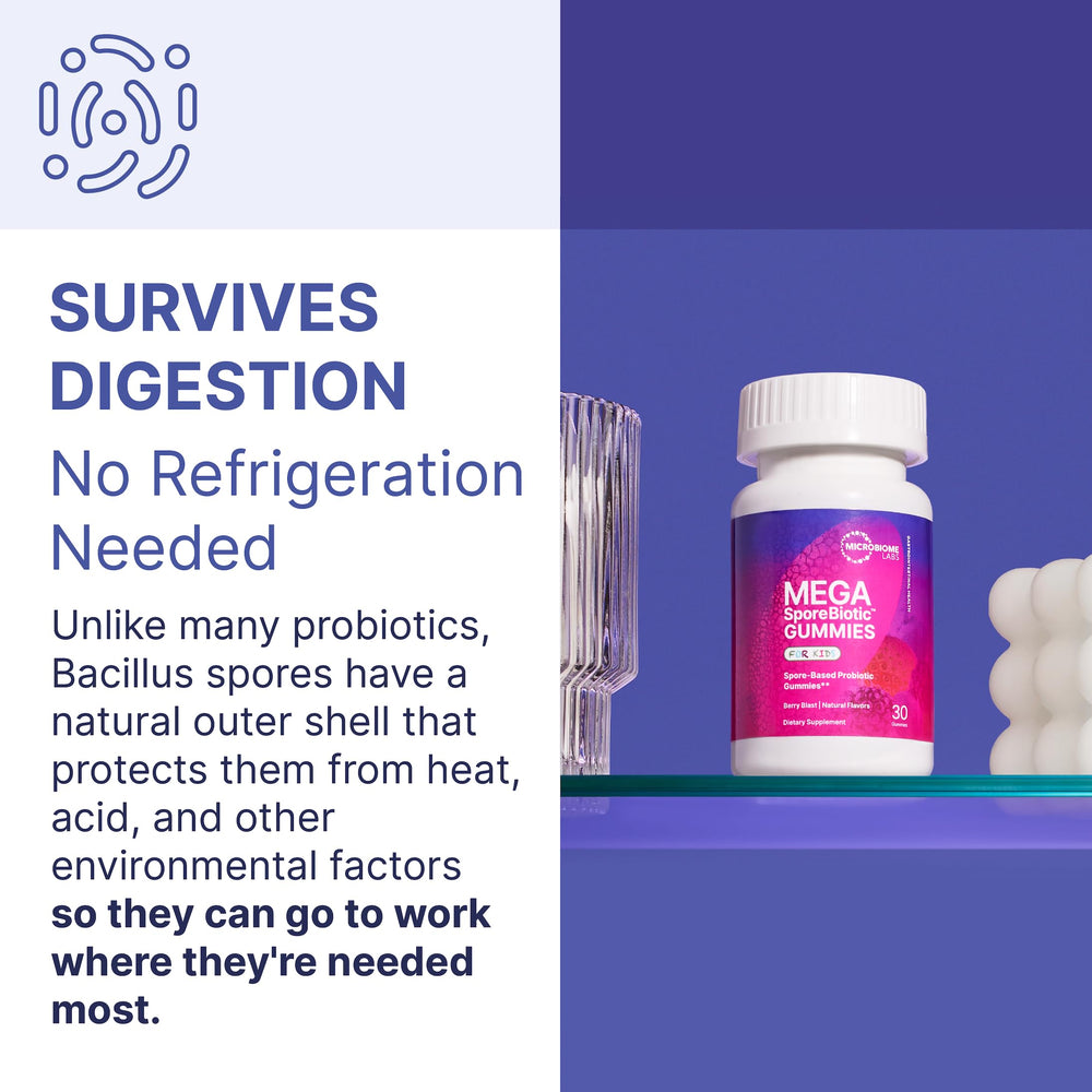 MegaSporeBiotic Kids gummies compatible with dairy- and soy-free diets.