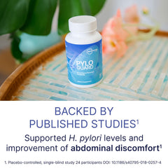 Microbiome Labs PyloGuard capsules close-up reveals compact, easy-to-swallow capsules