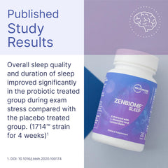 Zenbiome Sleep on shelf in a bottle display for evening use.