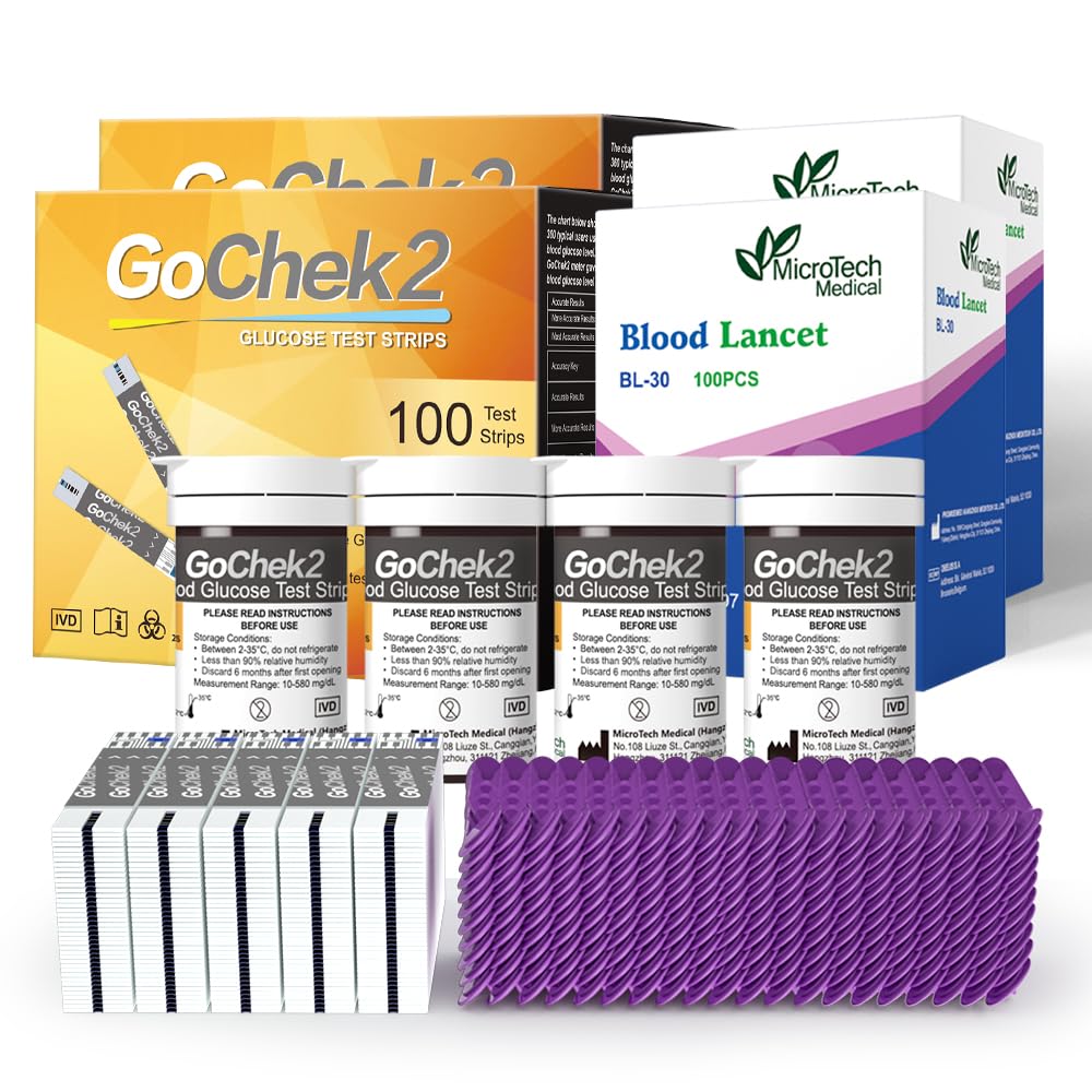 MicroTech GoCheck2 glucose strips 200 count in package for reliable home testing