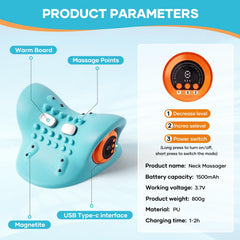 Midivente neck massager pillow on office desk for quick relief.