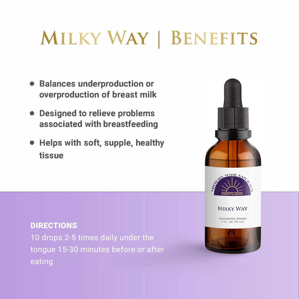 Milky Way dropper closeup showing precise dosing for balanced lactation support.