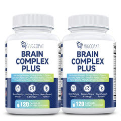 Migcopat brain supplement bottle front shows premium nootropic formula for memory and focus.