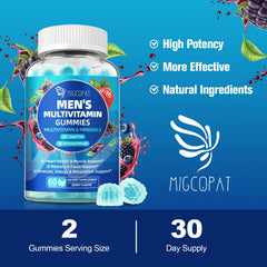 Migcopat heart, brain, and energy support label highlighting key nutrients.