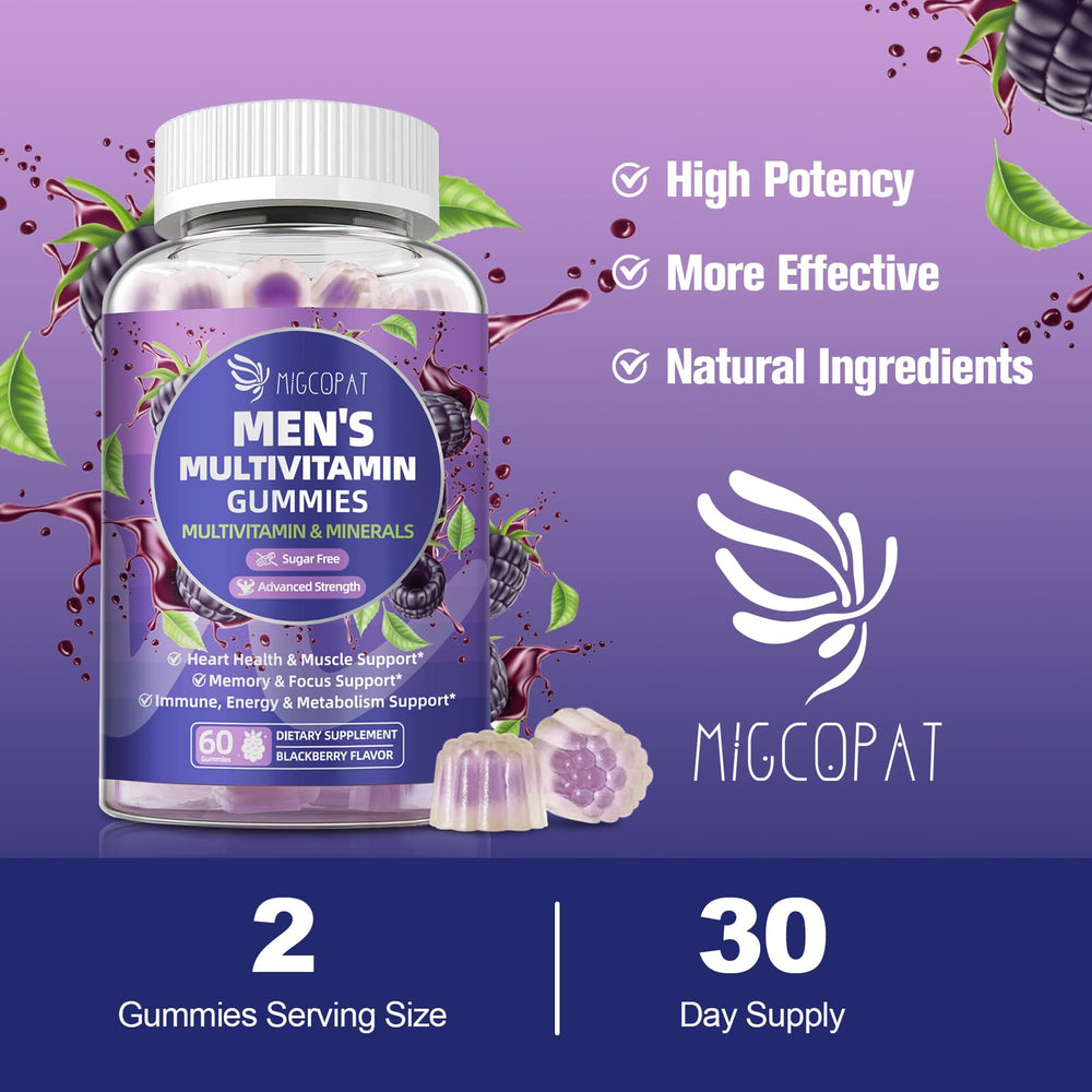 Migcopat ingredient panel and label highlighting B vitamins and minerals.