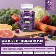 Fiber and prebiotic blend image illustrating nourishing support for beneficial bacteria.