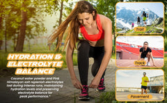 Mighty Moose Runners' Relief hydration glass illustrates electrolyte balance for workouts.