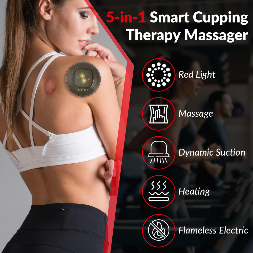 MIIKA red light heated cups providing warmth during cupping sessions
