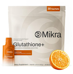 Mikra Glutathione liposomal bottle for daily energy support.