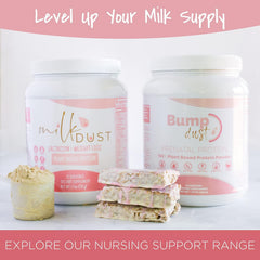 Milk Dust label close-up highlighting 22 servings