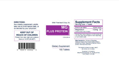 Miller Mg Plus Protein tablets close-up showing the protein chelate formula