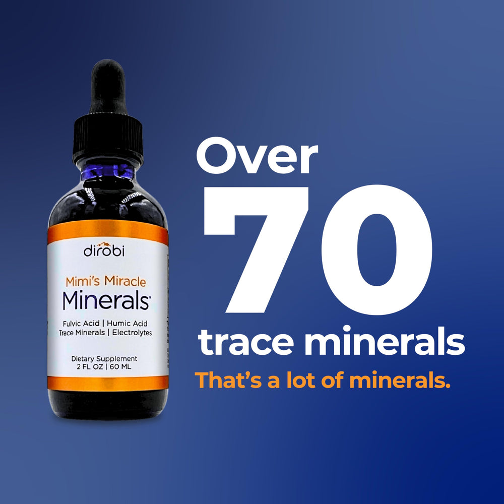 Mimi's Miracle Minerals drops dissolved in beverage for convenient daily use.