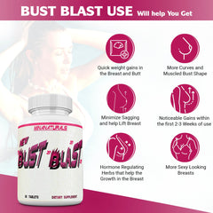 MINANATURALS Bust Blast capsules on a clean surface suggesting a simple routine for gradual improvements.