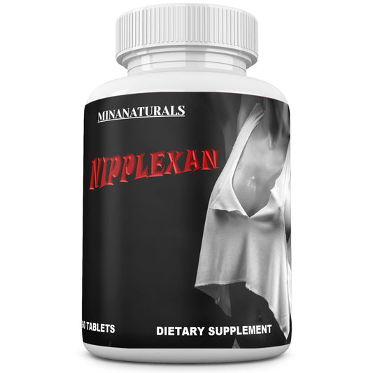 MINANATURALS Nipplexan bottle front showing natural nipple and breast support.