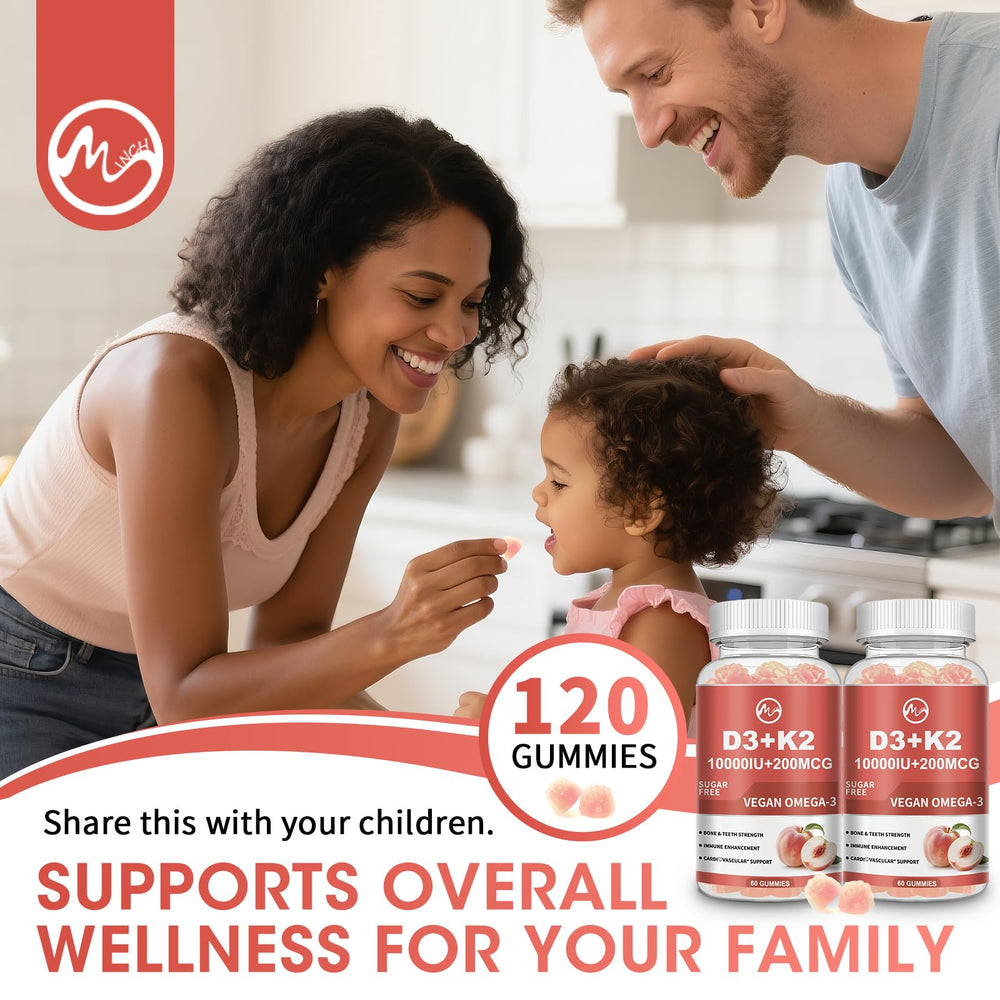 Minch vitamin-d3-k2 gummies packaging display for shelf-ready purchase.