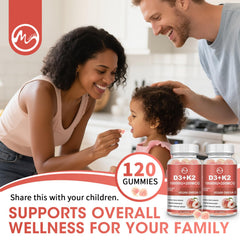 Minch vitamin-d3-k2 gummies packaging display for shelf-ready purchase.