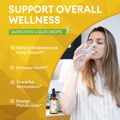 Minch Quercetin Liquid Drops label highlights 5-in-1 formula