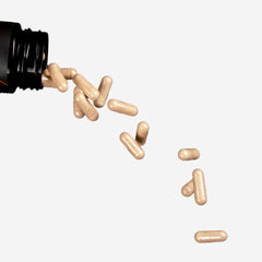 MINDHONEY DOSE bottle with glass communicates a soothing, crash-free energy.