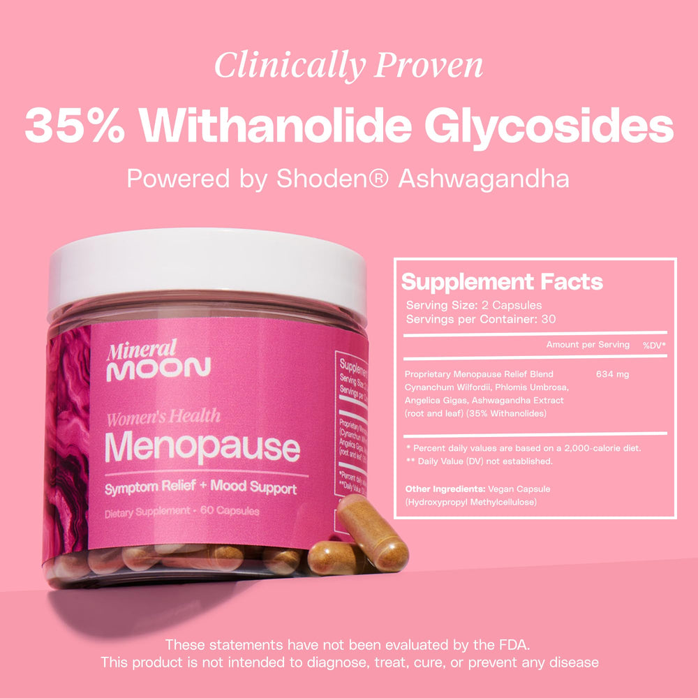 Mineral Moon label highlighting Cynanchum Wilfordii and Angelica Gigas for balanced wellness.