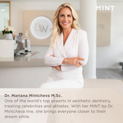 Mint Biotic Mouthwash on a bathroom counter for easy nightly care.
