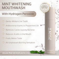 MINT by Dr. Mintcheva mouthwash glass usage shot suggesting fresh breath.