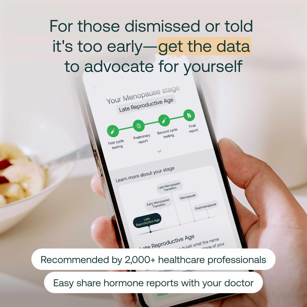Mira App on iOS and Android displaying and storing hormone data securely.