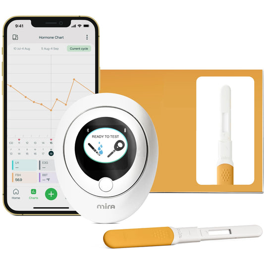 Mira menopause kit with Ovum Wands for at-home FSH tracking.