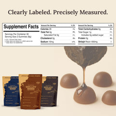 Additive-free badge on Miresi Shilajit Gummies packaging.