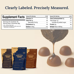 Miresi Shilajit Gummies Blueberry travel pack ready for on-the-go use.