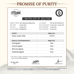 Miresi Shilajit Gummies label closeup confirming purity and lab-tested safety