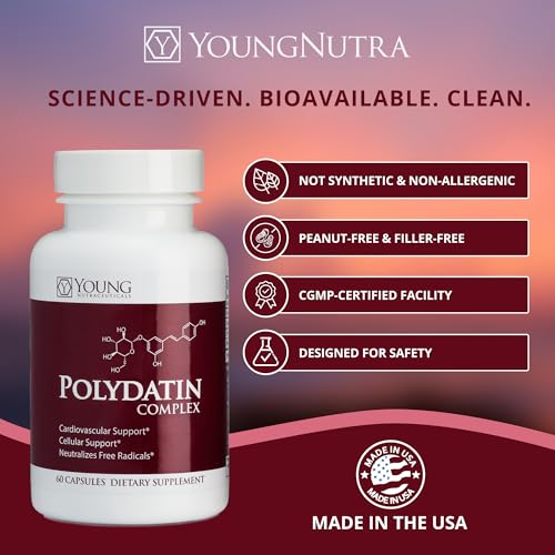 Mirica YoungNutra polydatin label showing ingredients and potency