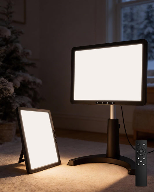 MirthSip Sunlight Lamp front panel delivering broad, glare-free desk illumination for work