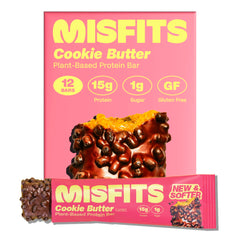 Misfits Speculoos cookie butter bar pack — protein-packed indulgence for on-the-go fueling.
