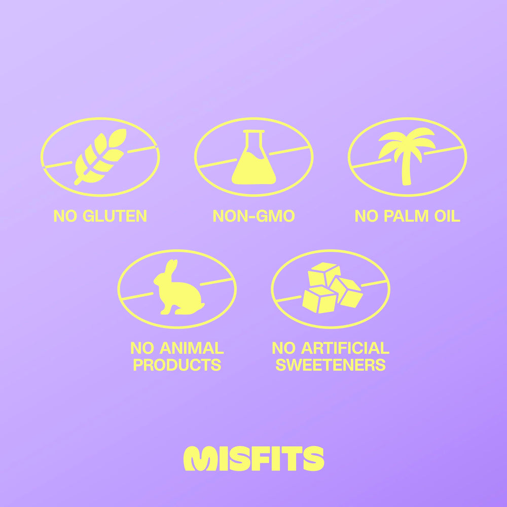 Misfits vegan protein bars low carb sugar content and clean ingredients