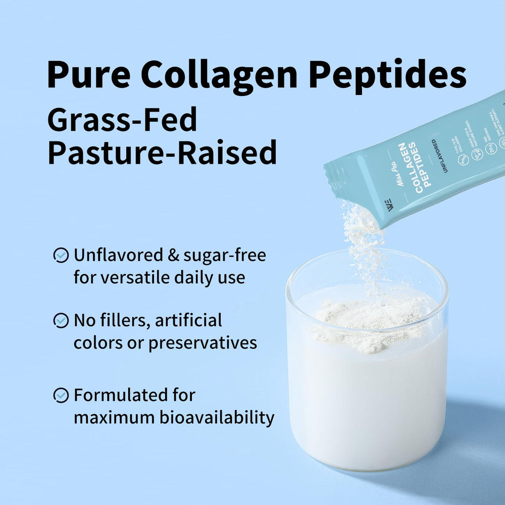 MISS PEP Collagen Peptides ingredients label emphasizes pure, filler-free formula.