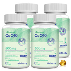 Mistaccy CoQ10 600mg bottle for daily energy support on the go