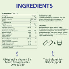 Mistaccy CoQ10 capsules closeup, showcasing potent ubiquinol absorption benefits