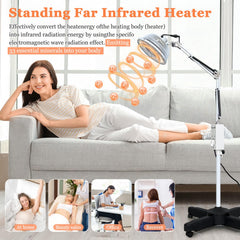 Mistuki infrared lamp head adjustable for precise targeting of sore muscles.