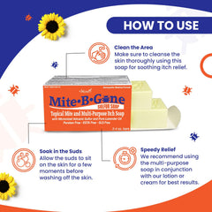 Mite-B-Gone Relief Soap natural ingredients evoke earthy, clean scent.