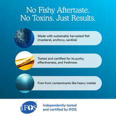 MitoQ no fishy aftertaste banner on packaging