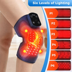 Miula knee brace heating modes image displaying five warmth settings.
