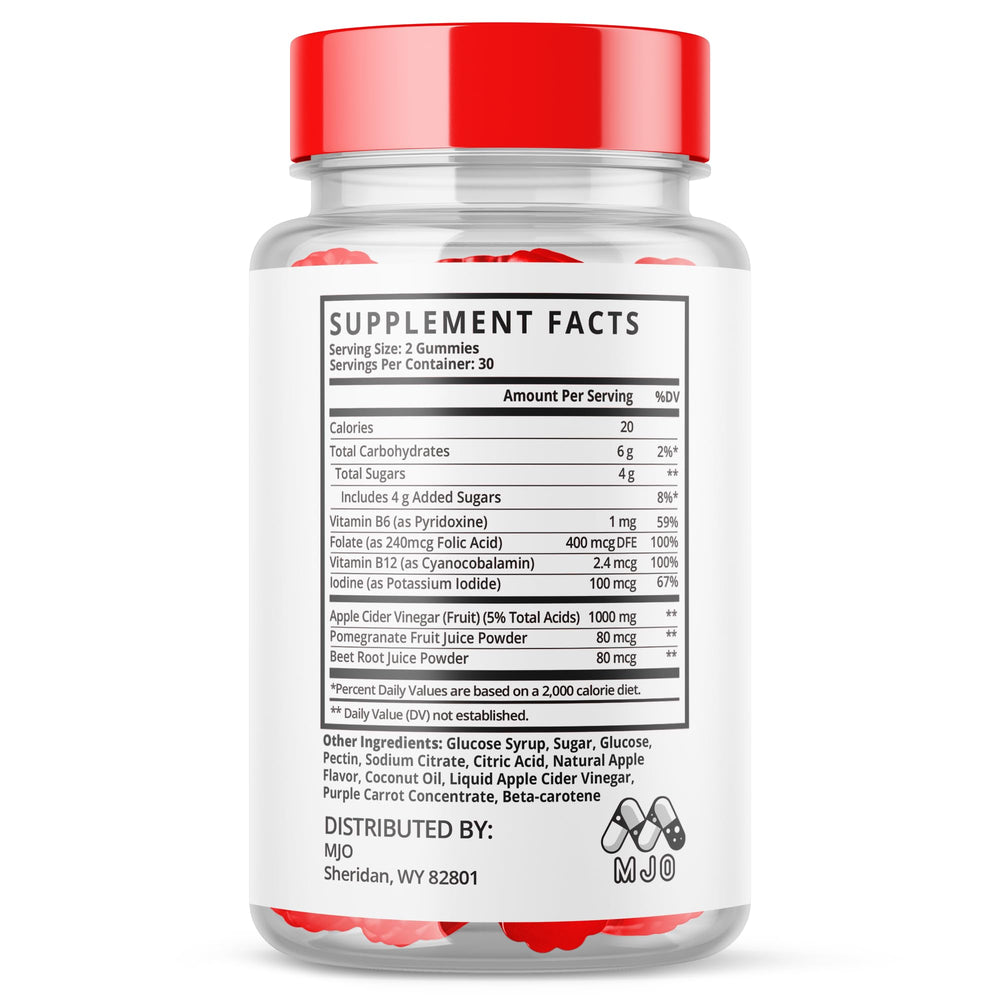 Gummies spilling from MJO Blast Keto ACV Gummies pack.