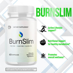 MJO Burn Slim capsules pouring into glass suggests easy daily use.