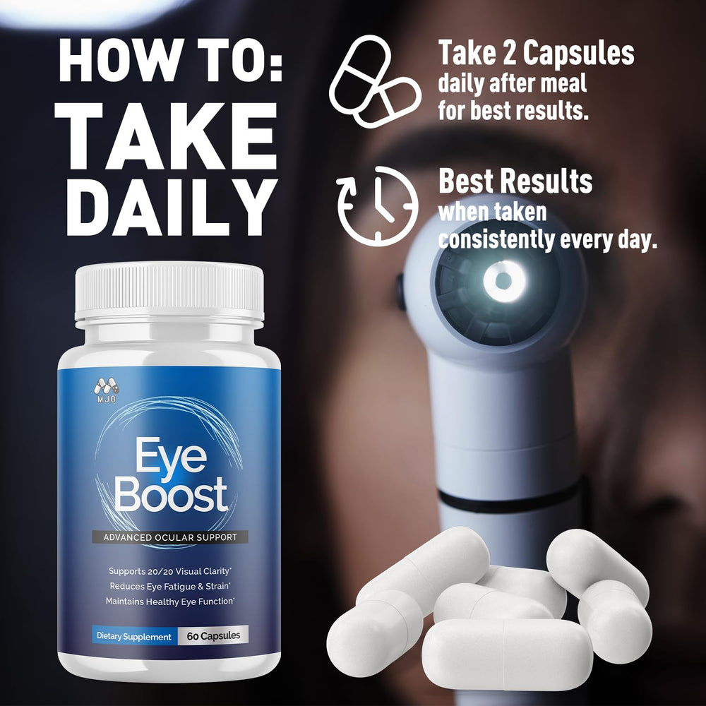 MJO Eye Boost capsules texture suggests smooth, easy-to-swallow design.